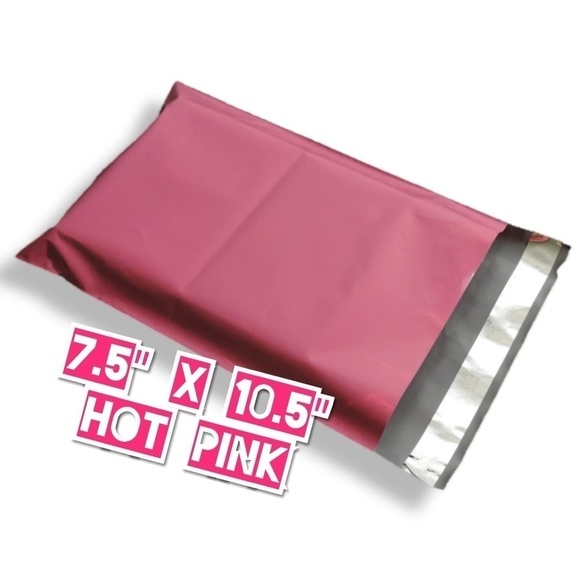100 Poly Mailers 7.5x10.5 Hot Pink - Picture 2 of 3